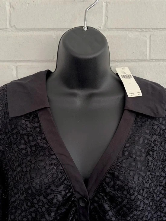 Anthropologie Maeve Sheer Lace Blouse in Black, SZ XL NWT - Picture 8 of 10